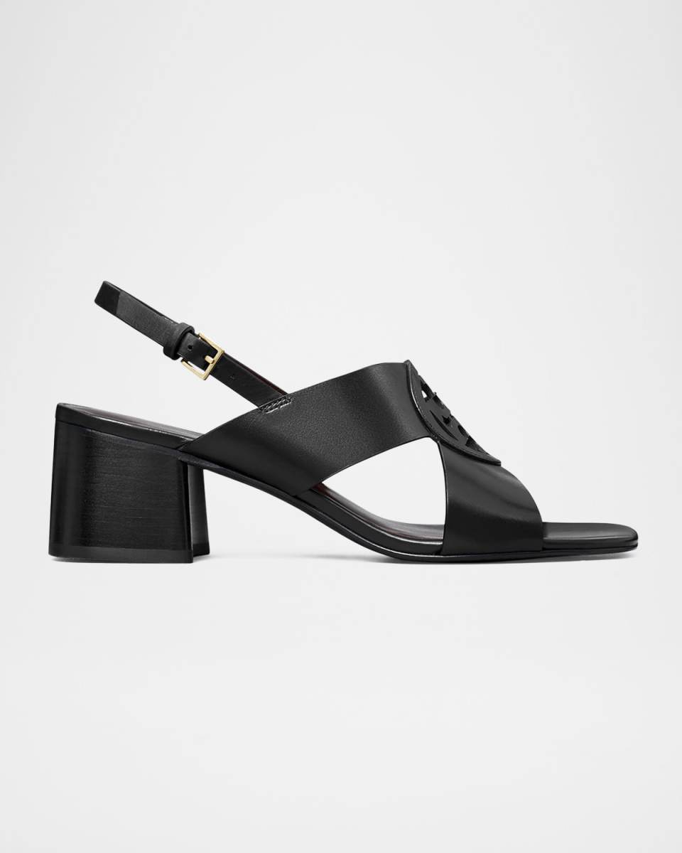 Miller Leather Logo Slingback Sandals